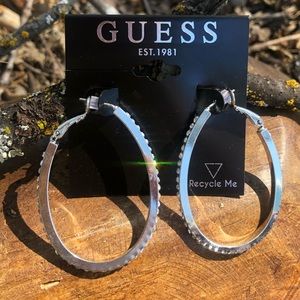 NWT | Guess | Crystal Hoop Earrings